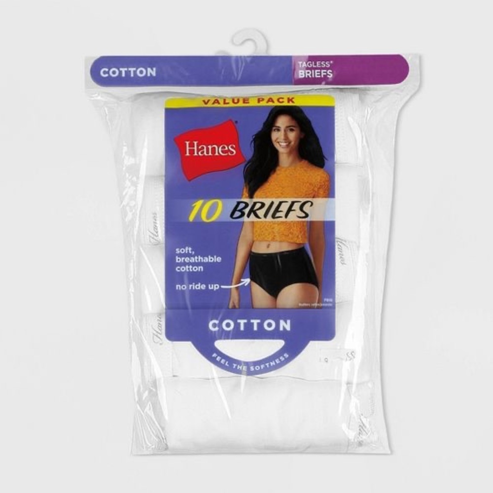 Hanes Women's 10pk White Briefs Underwear